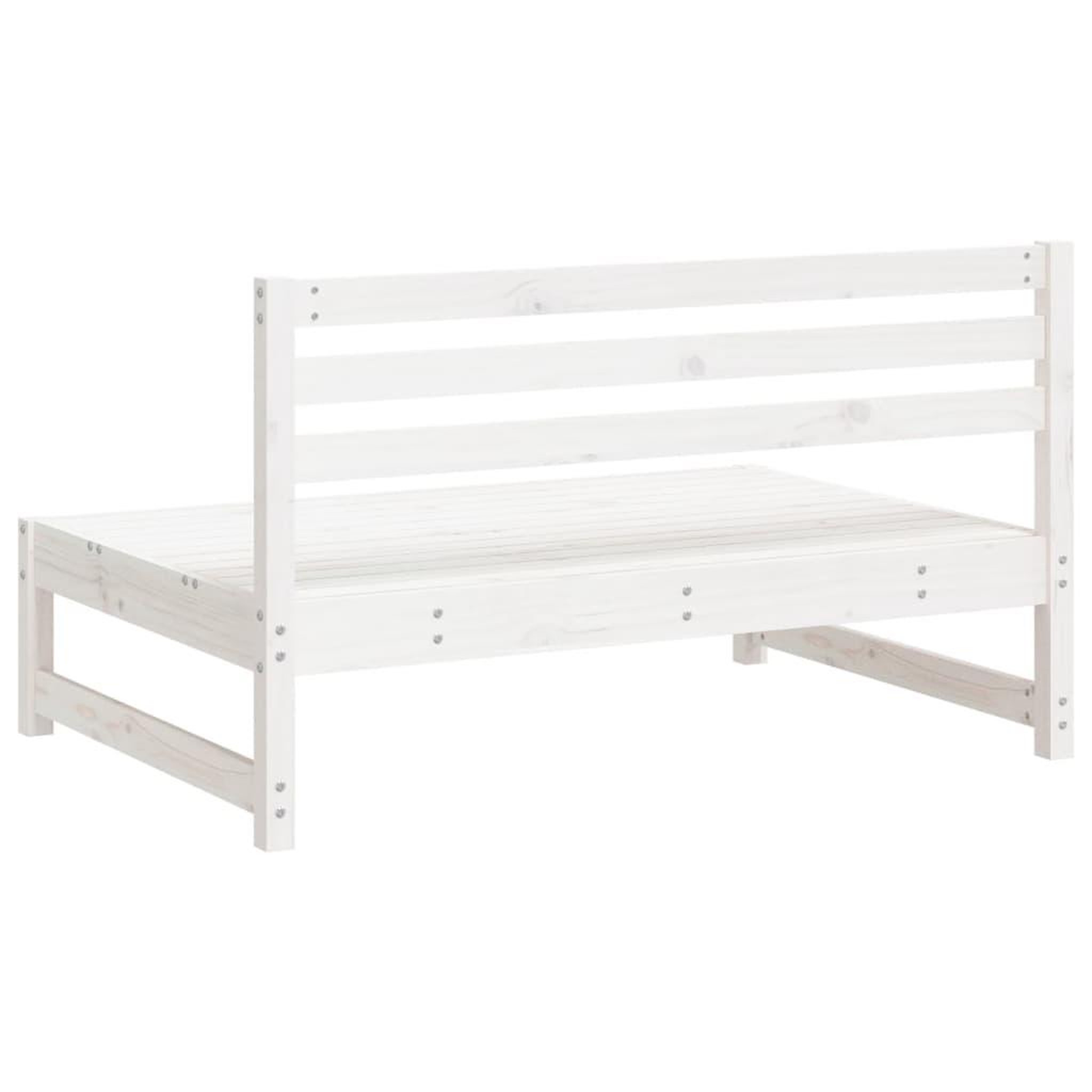 Voir la diapositive 5 : VIDAXL Canape central de jardin blanc 120x80 cm bois de pin massif