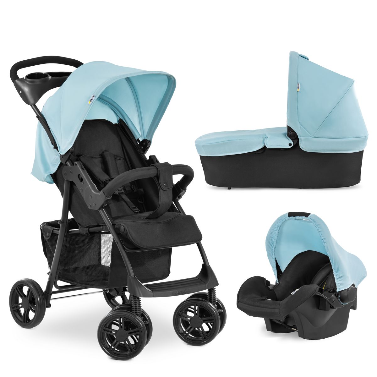 HAUCK Poussette Combinée Shopper Trioset - Bleu