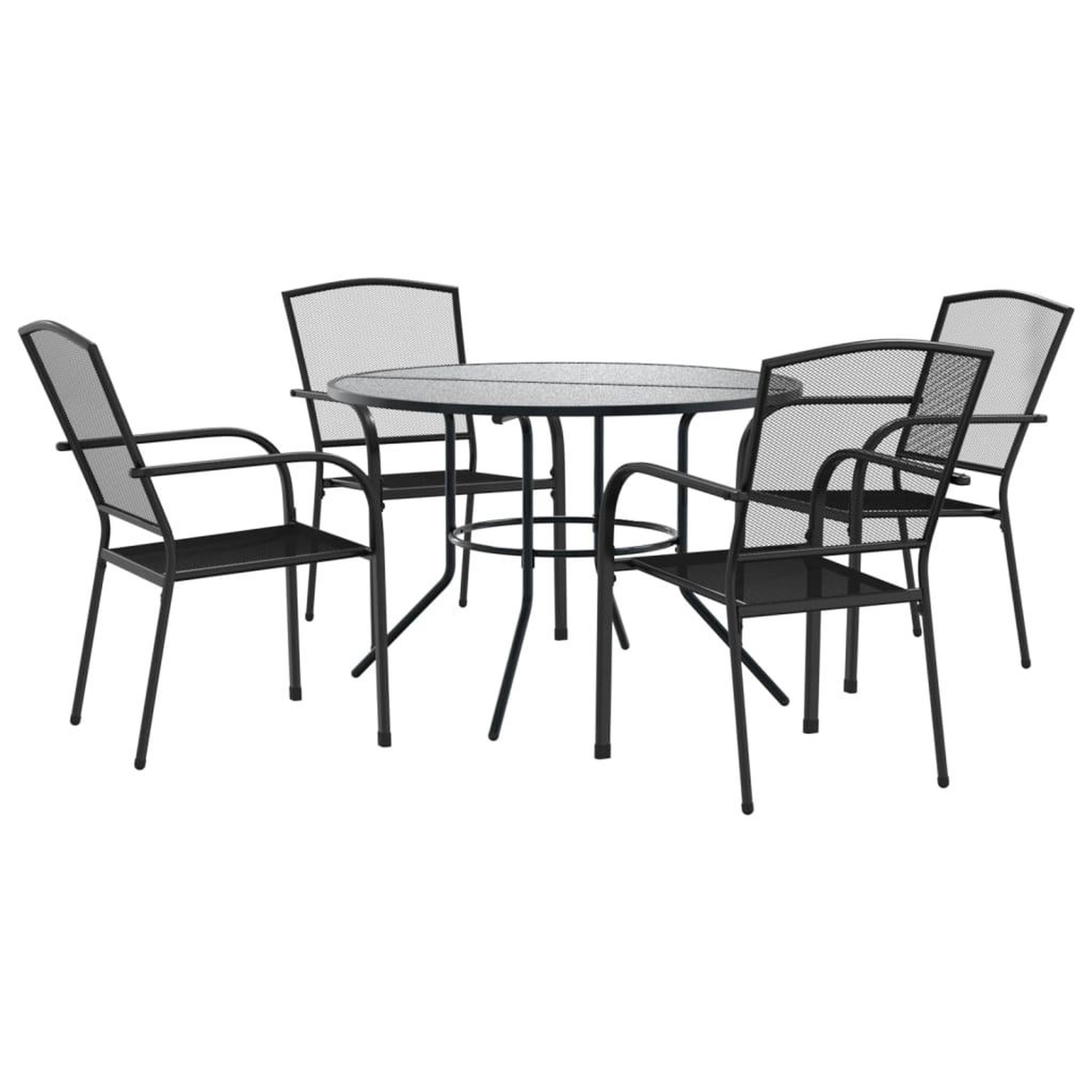 Voir la diapositive 2 : VIDAXL Ensemble de chaises de jardin empilables 5 pcs anthracite