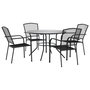 Voir la diapositive 2 : VIDAXL Ensemble de chaises de jardin empilables 5 pcs anthracite