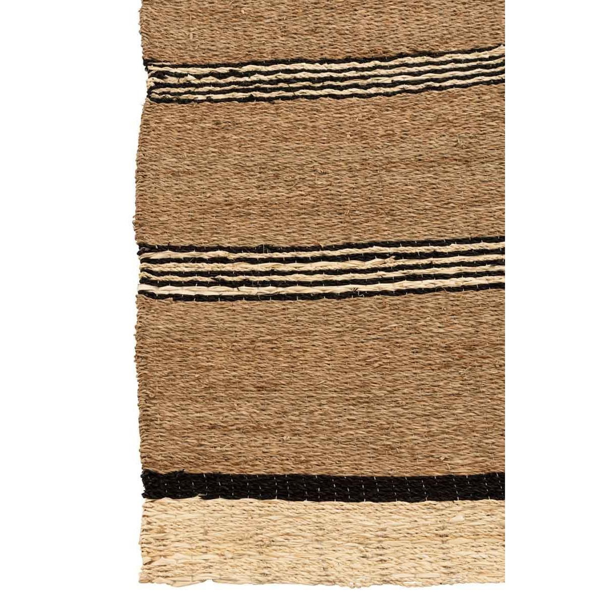 Voir la diapositive 2 : J-LINE Tapis Tressé Déco  Zostère  151x214cm Naturel