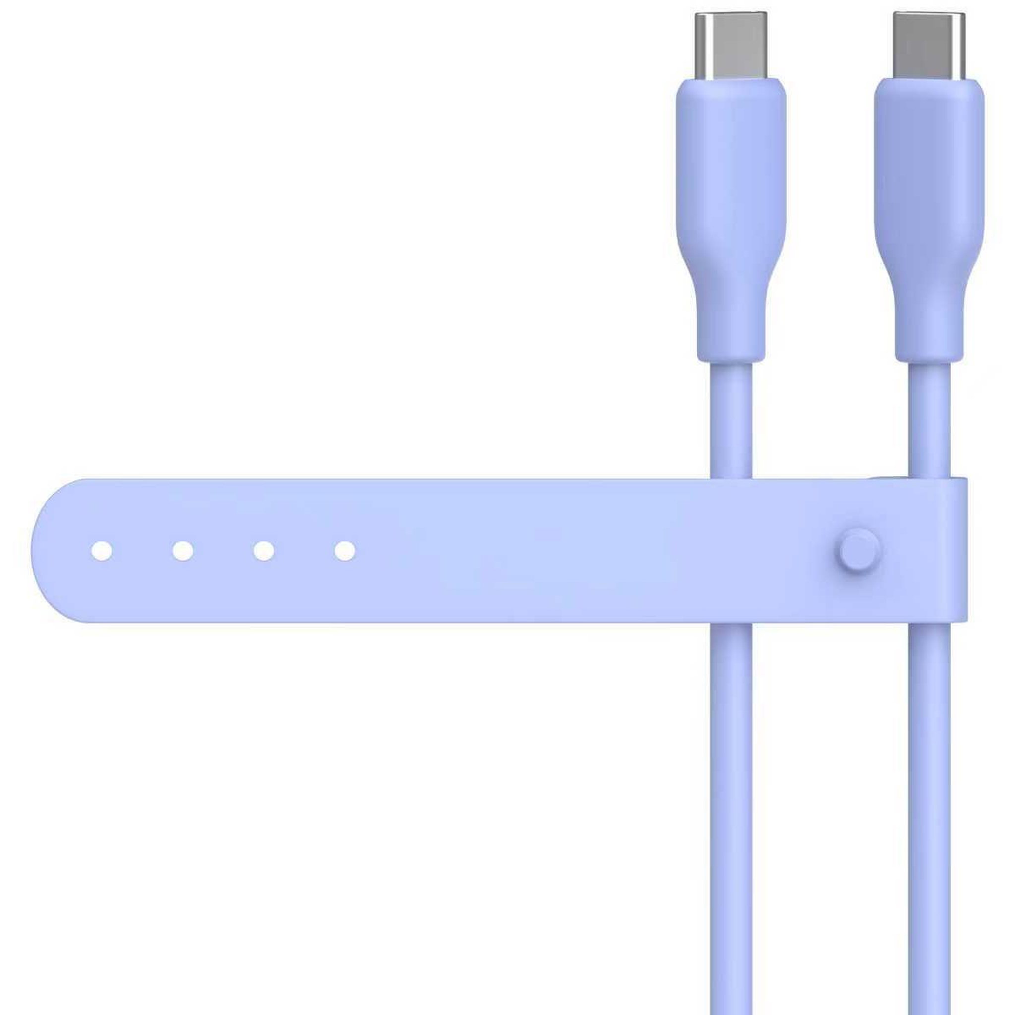 Voir la diapositive 2 : ESSENTIEL B Câble de charge vers USB-C silicone 2M Violet