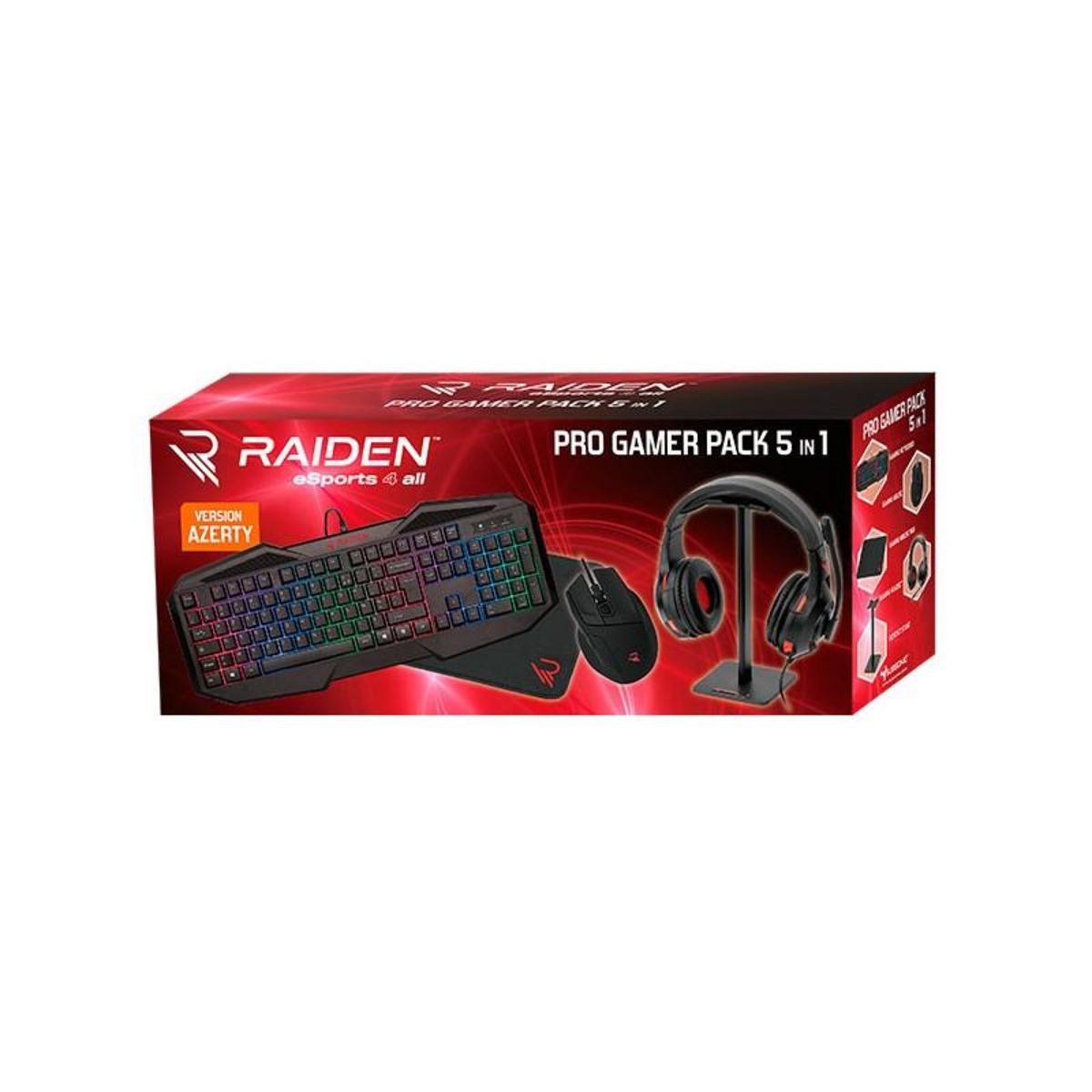 Subsonic Pack d'accessoires gamer pour PC Clavier AZERTY