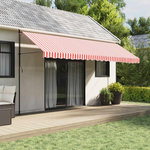 VIDAXL Tissu de remplacement pour auvent rayures rouges et blanches