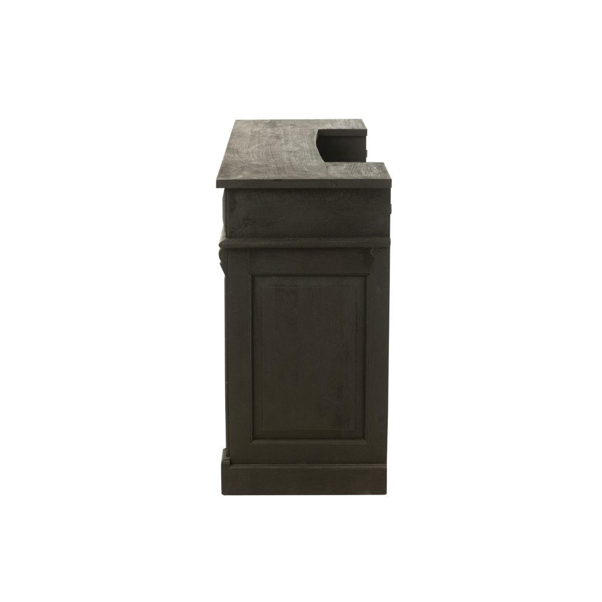 Voir la diapositive 3 : J-LINE Bar 2 tiroirs en bois  hollywood  180cm noir