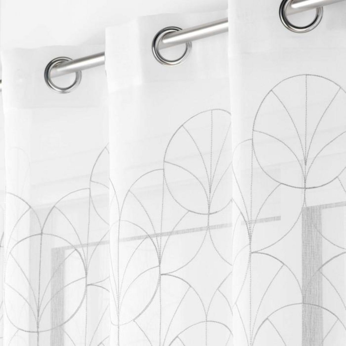 Paris Prix Rideau Voilage à Œillets  Felicia  140x240cm Argent