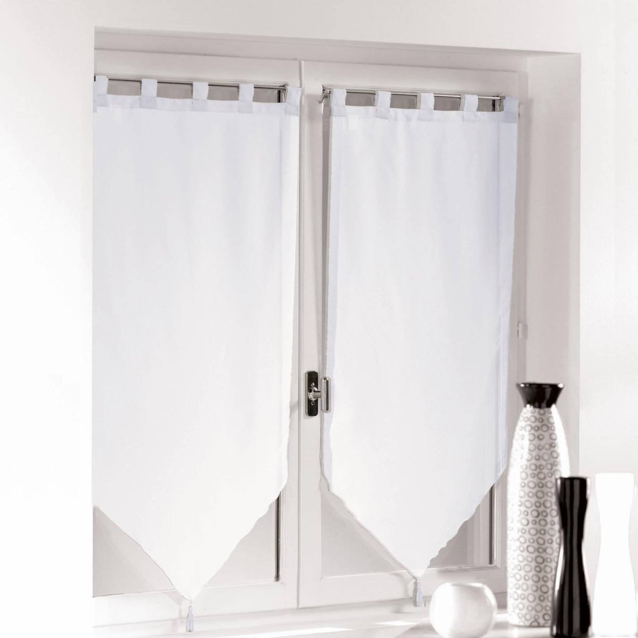 Douceur d'Intérieur Paire de voilages à passant  voiline  60x160cm blanc