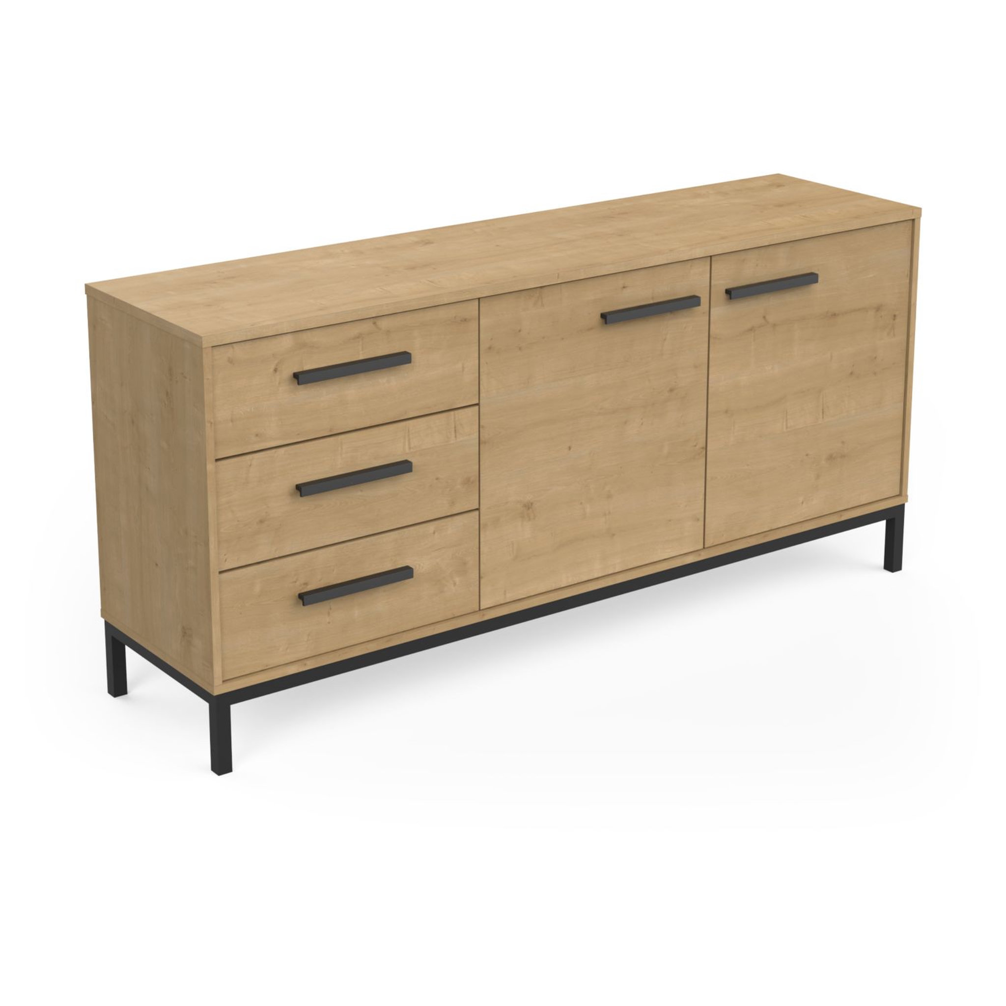 Voir la diapositive 1 : Enfilade 2 portes 3 tiroirs L152cm DAFT