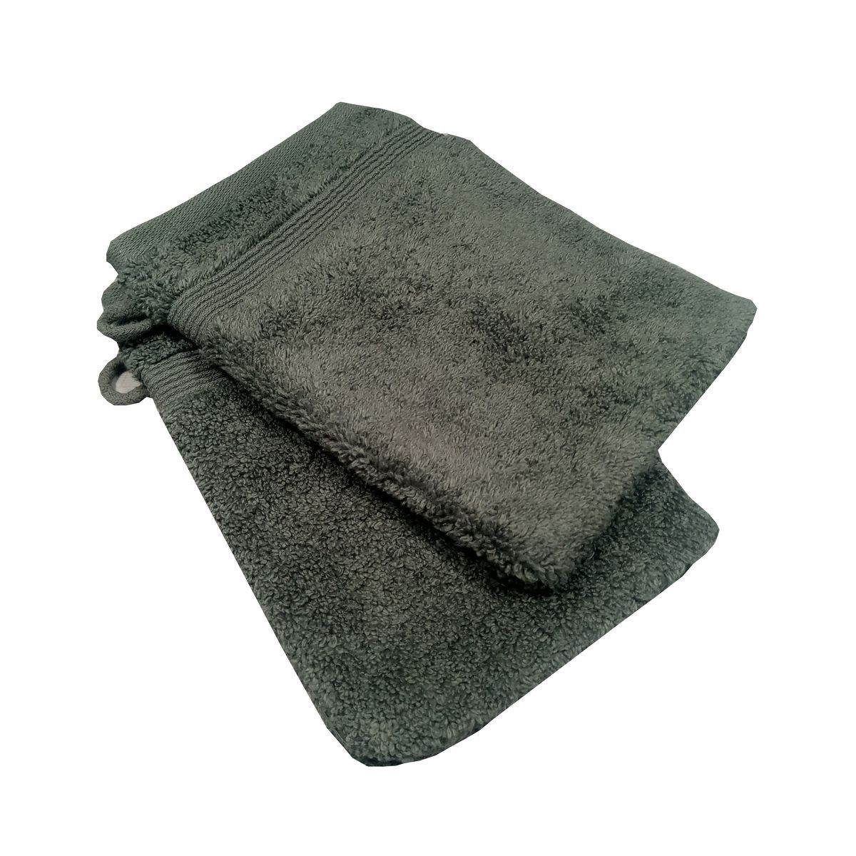 ACTUEL Lot de 2 gants de toilette unis en coton 500 g/m²