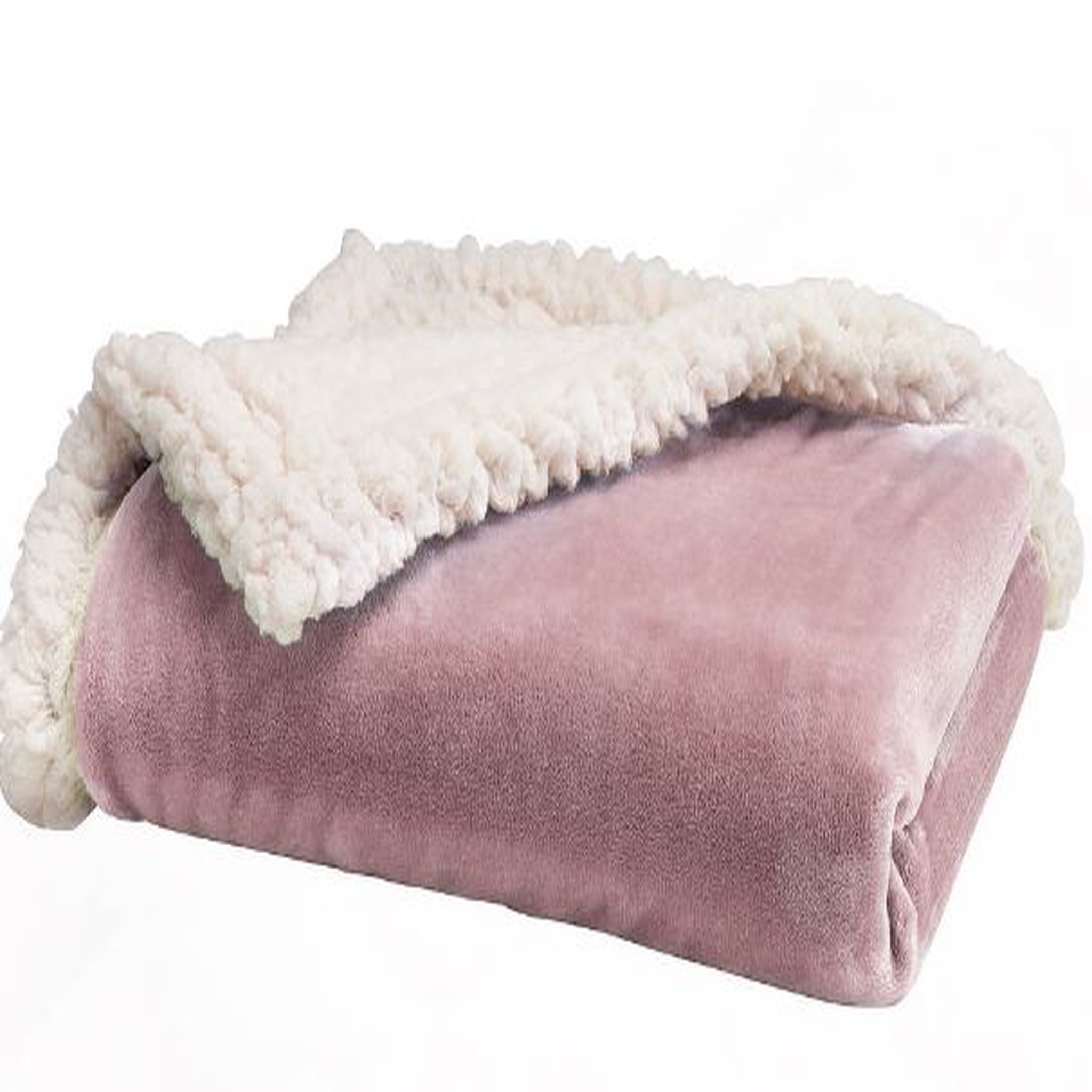 Babycalin Couverture bébé sherpa bi matière 75 X 100 cm toucher ultra doux 