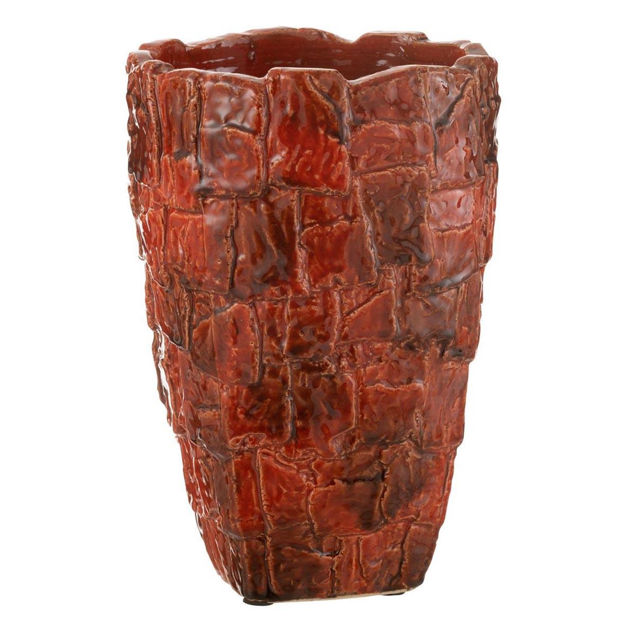 J-LINE Vase design en céramique  akane  36cm rouge