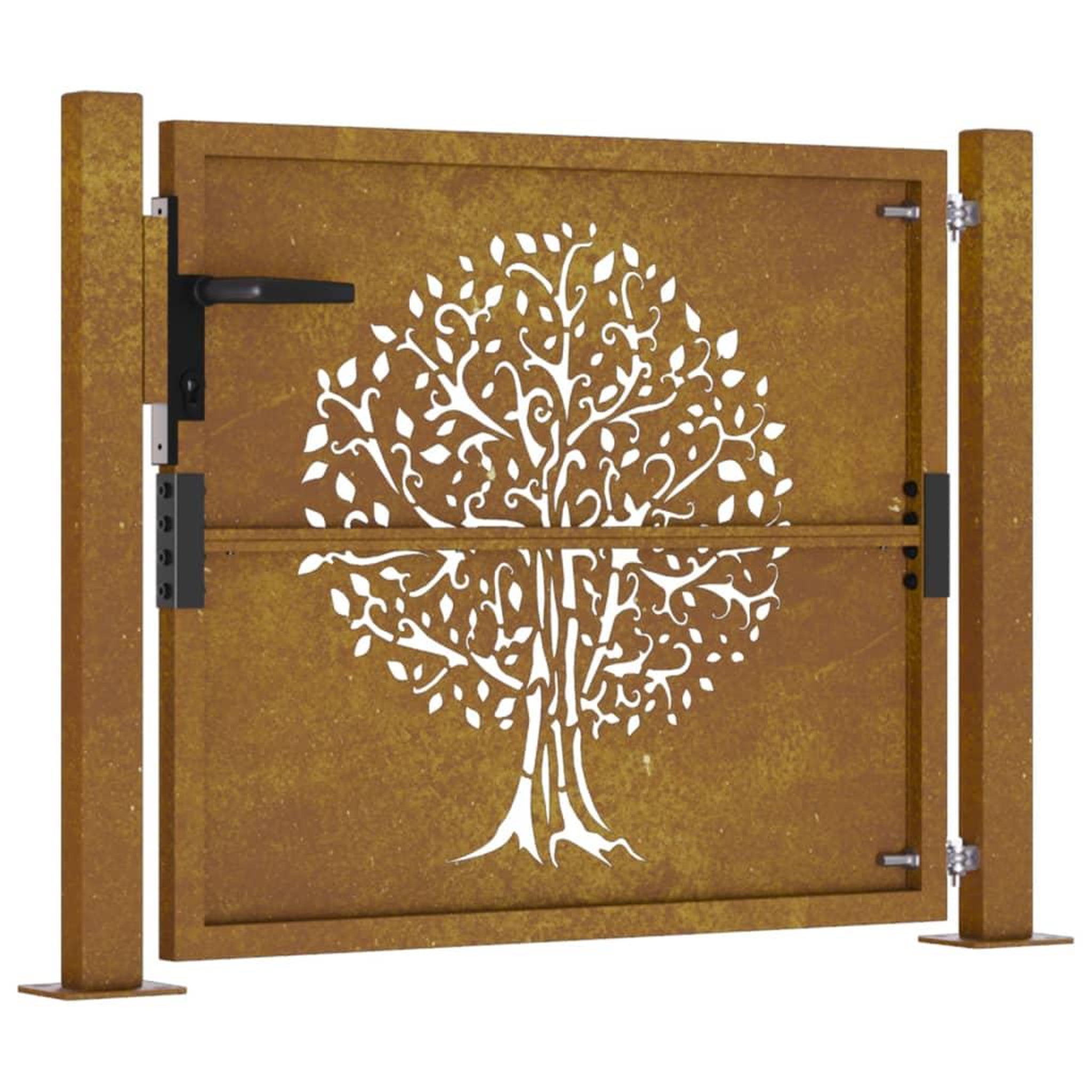 Voir la diapositive 5 : VIDAXL Portail de jardin 105x80 cm acier corten conception de l'arbre