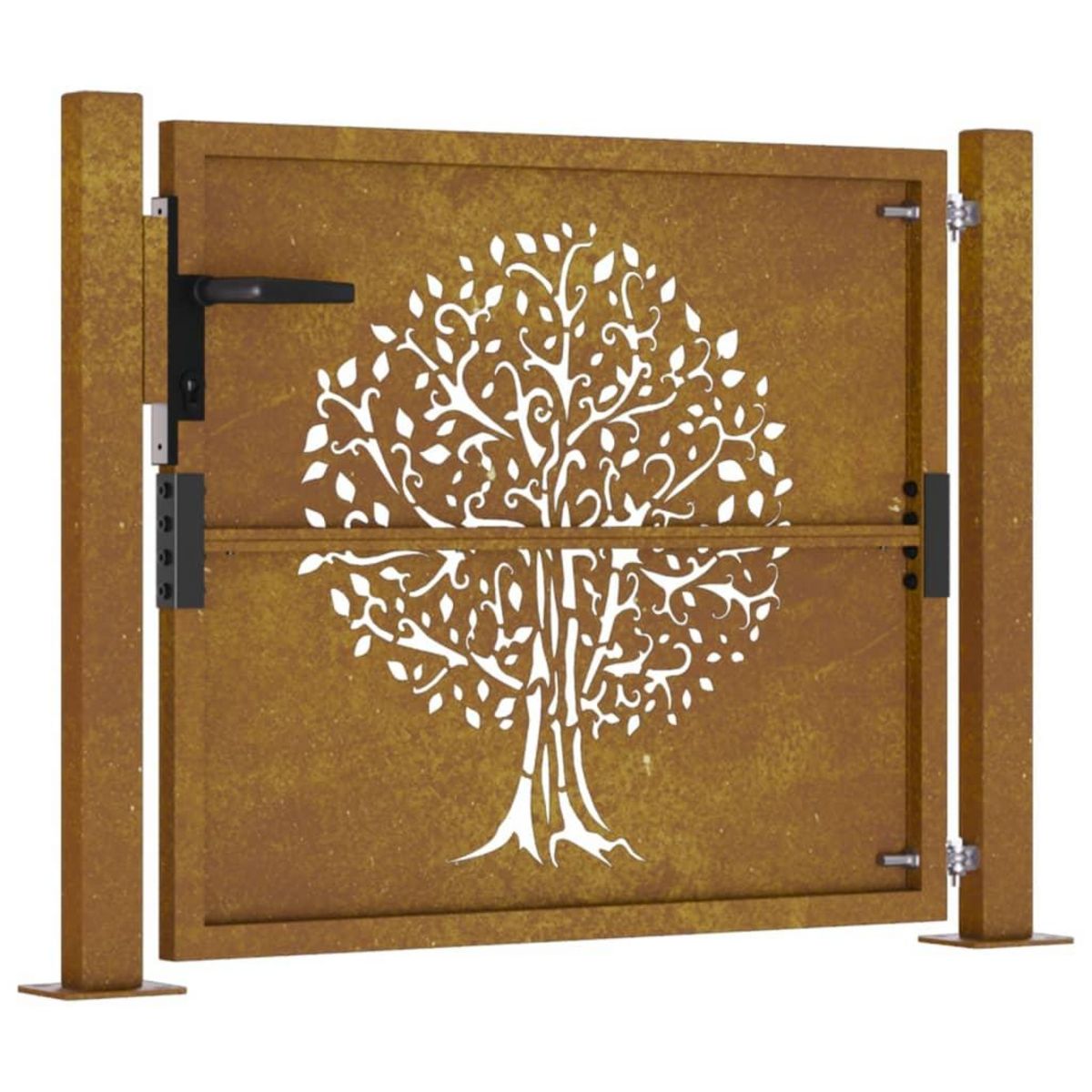 VIDAXL Portail de jardin 105x80 cm acier corten conception de l'arbre