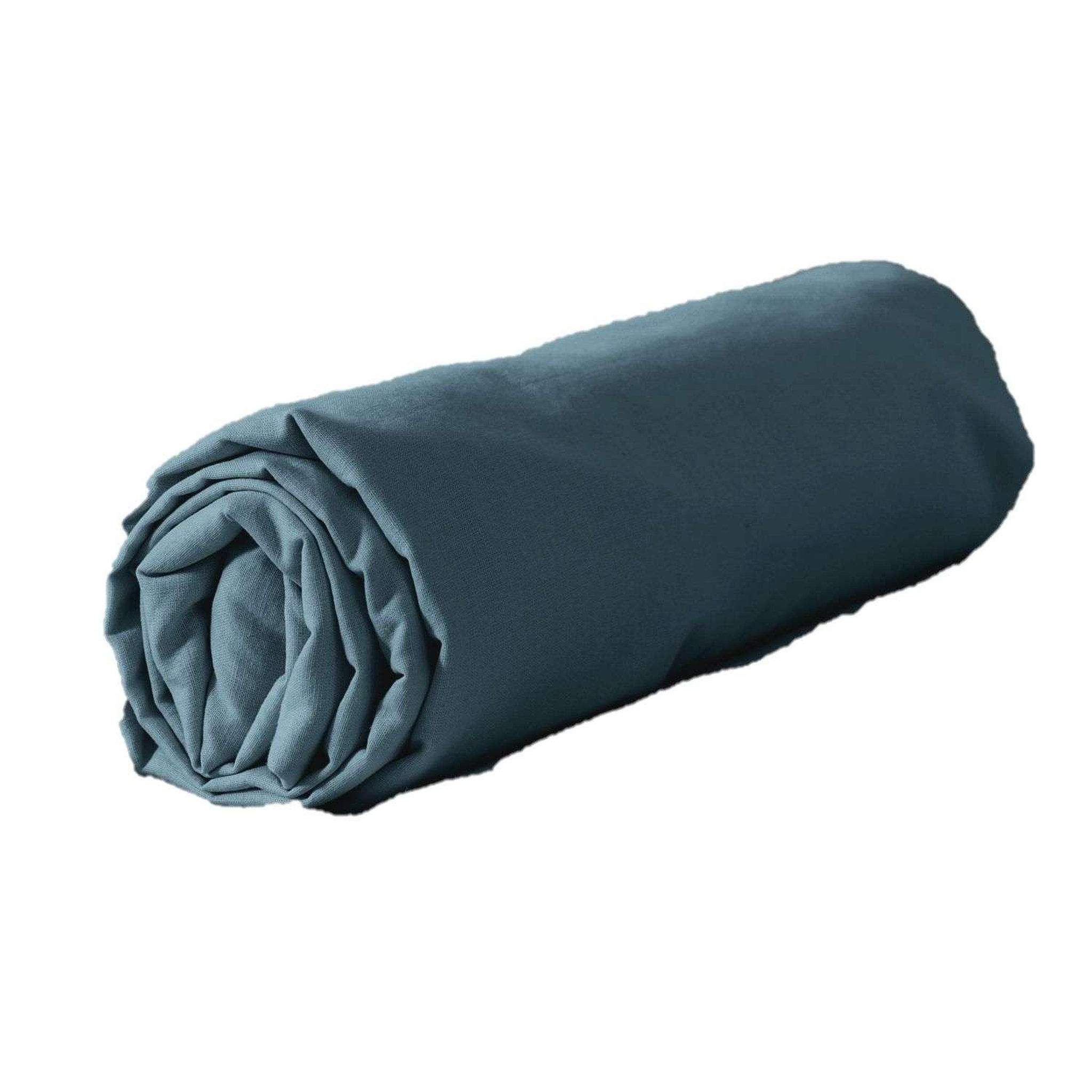 Voir la diapositive 1 : COTE DECO Drap housse - 100% coton lavé 57 fils