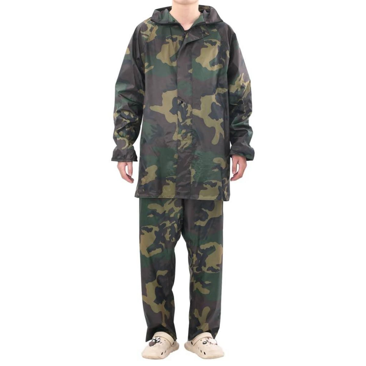 VIDAXL Combinaison de pluie avec capuche 2 pcs Hommes Camouflage XL
