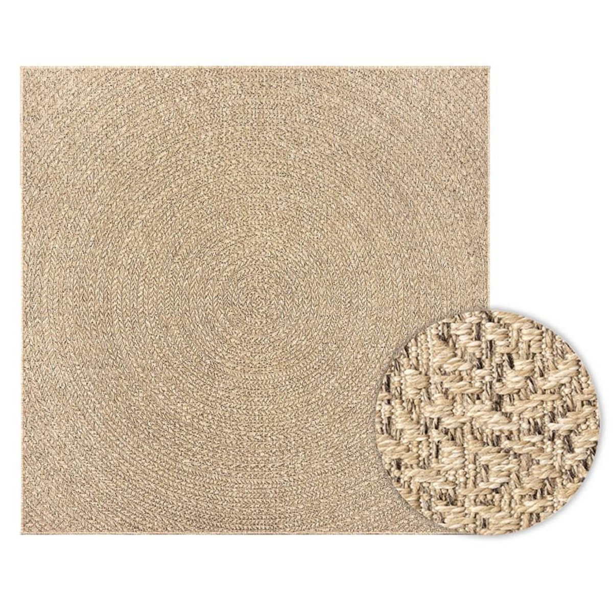 VIDAXL Tapis ZIZUR 240x240 cm aspect de jute interieur et exterieur