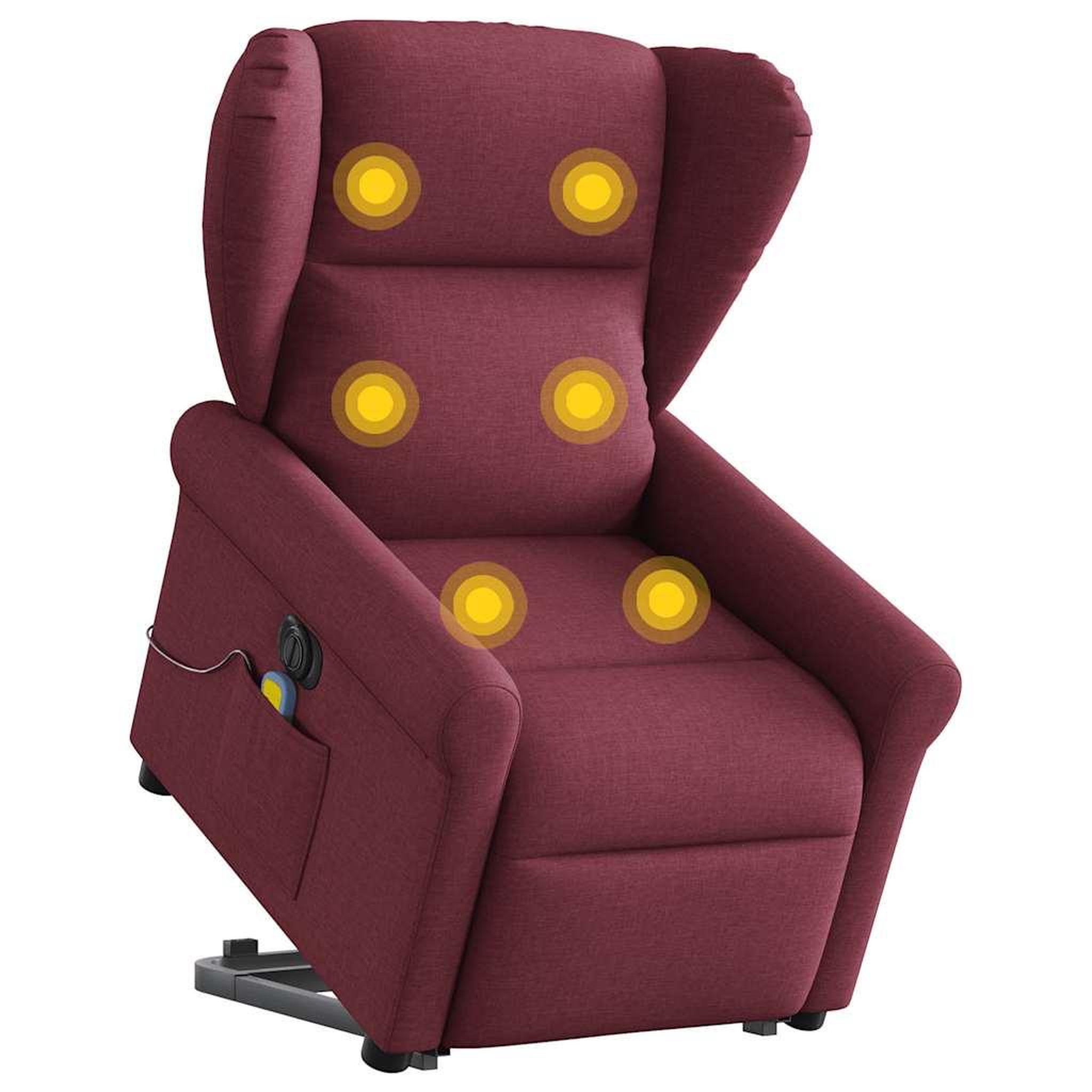 VIDAXL Fauteuil inclinable de massage electrique Rouge bordeaux Tissu