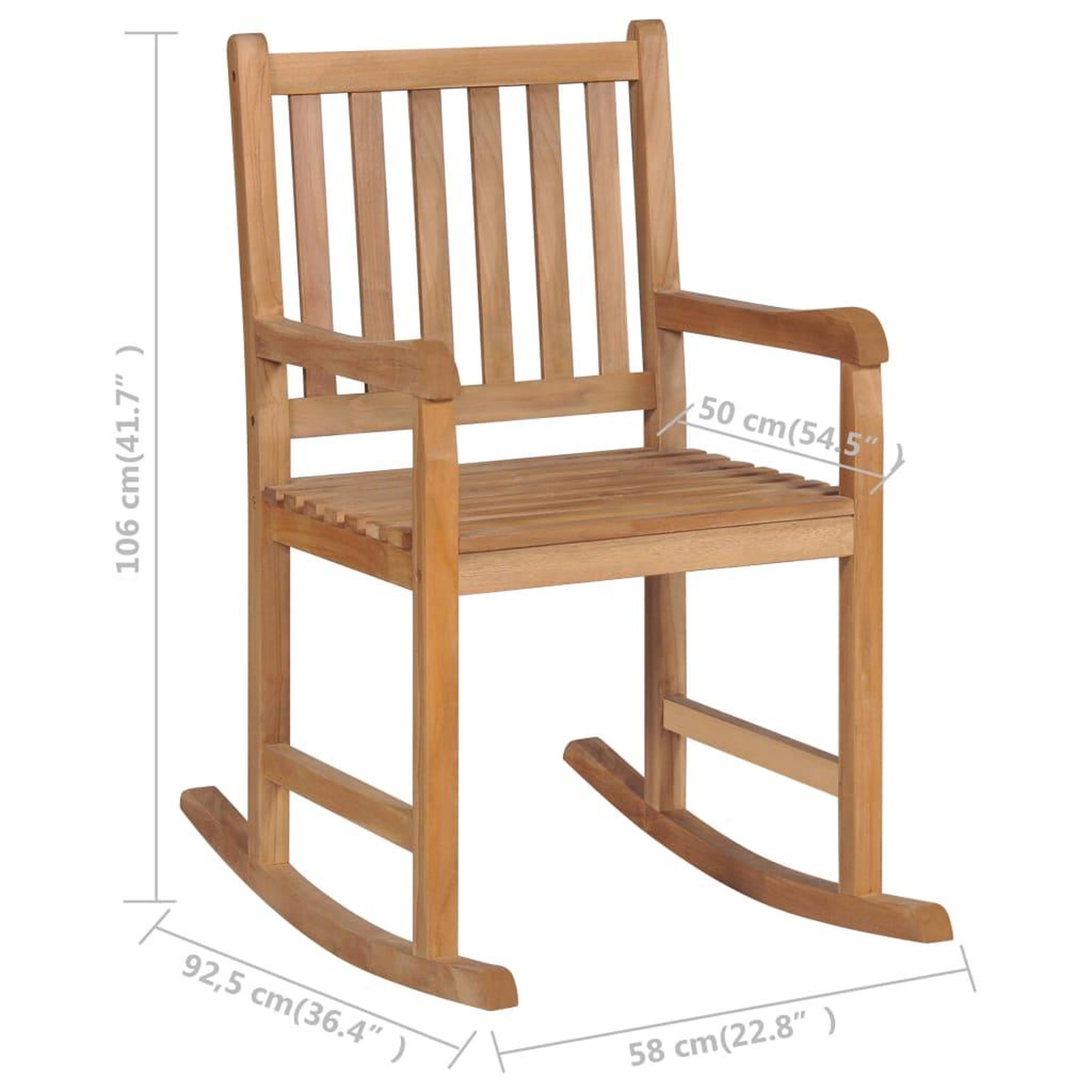 Voir la diapositive 6 : VIDAXL Chaise a bascule avec coussin vert Bois de teck solide