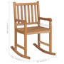 Voir la diapositive 6 : VIDAXL Chaise a bascule avec coussin vert Bois de teck solide