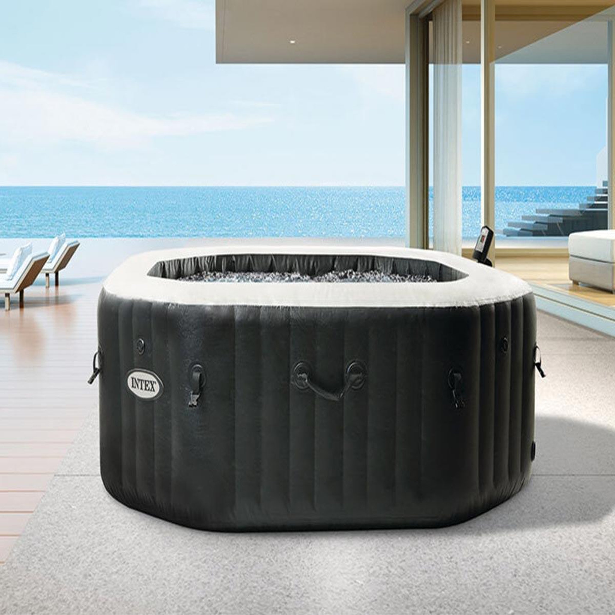 Voir la diapositive 4 : INTEX Spa gonflable PureSpa Carbone octogonal Bulles et Jets 6 places - Intex