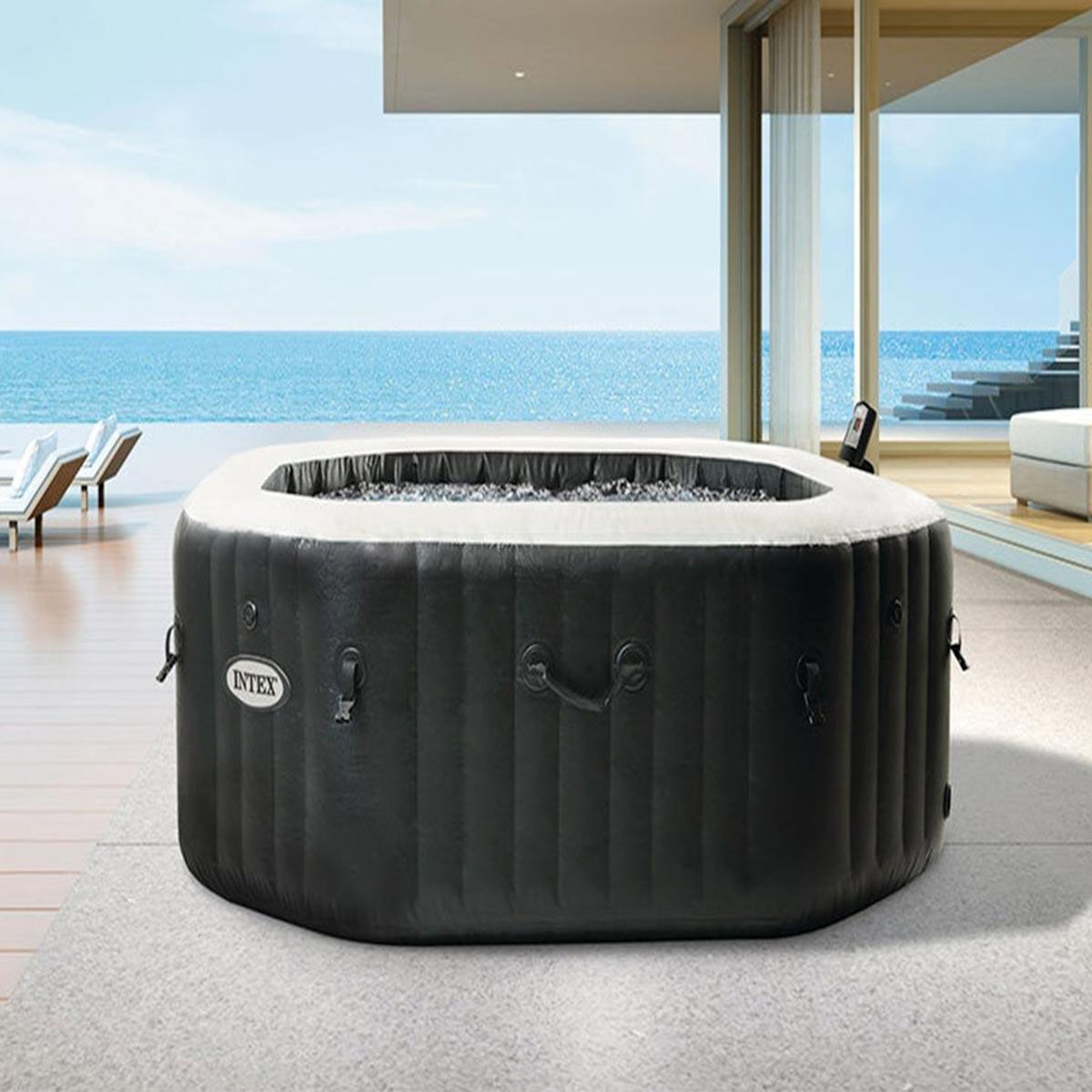 INTEX Spa gonflable PureSpa Carbone octogonal Bulles et Jets 6 places - Intex