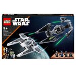 LEGO 75348 Star Wars Le Chasseur Fang Mandalorien Contre le TIE Interceptor, Jouet de Vaisseaux Spatiaux pour Enfants avec 3 Minifigurines, Figurine Droïde et Sabre Noir, Cadeau