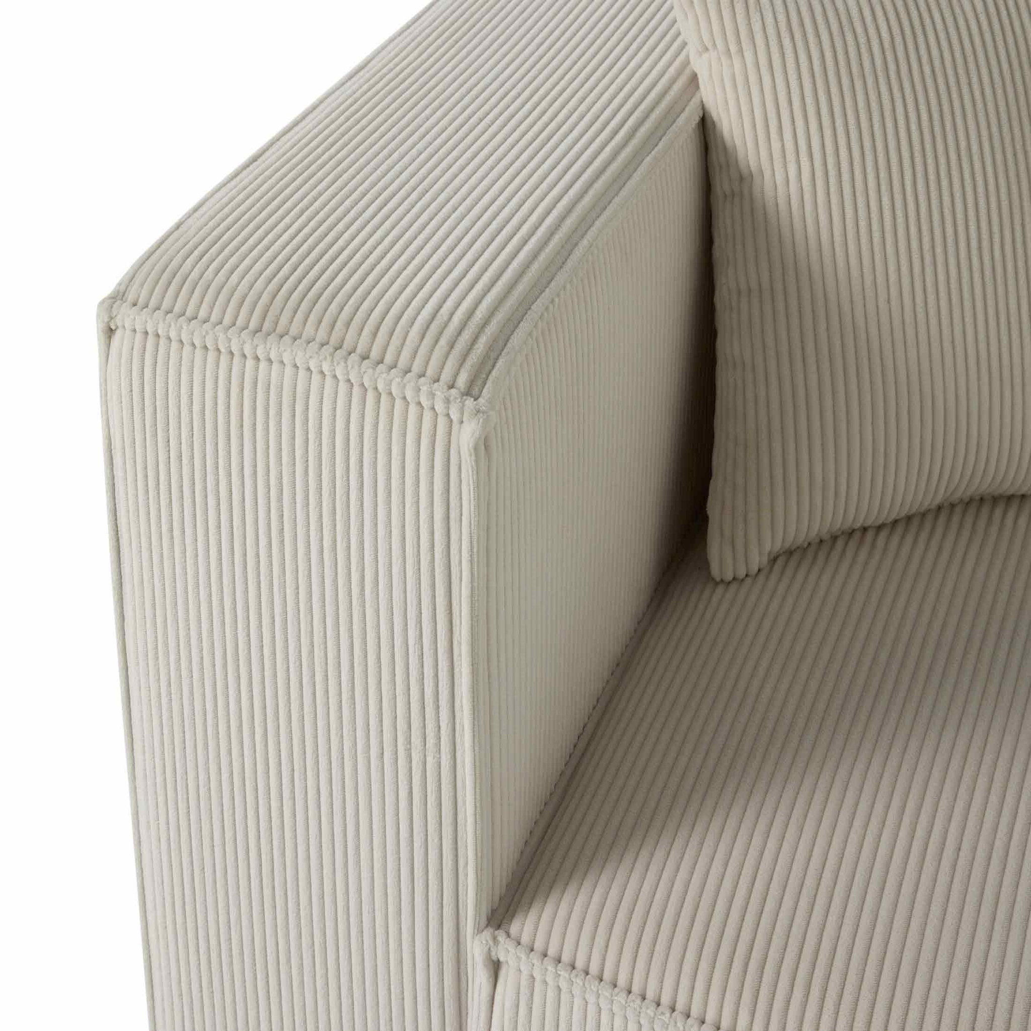 Voir la diapositive 3 : LISA DESIGN Arty - module d'assise gauche - en velours côtelé