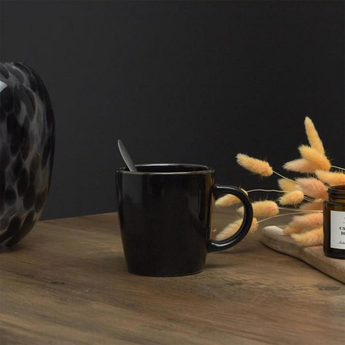 Paris Prix Lot de 6 Mugs en Céramique  Lounge  40cl Noir