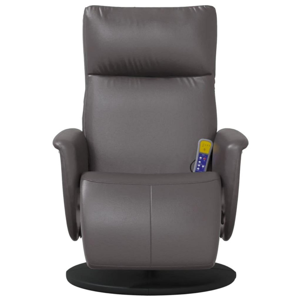 VIDAXL Fauteuil inclinable de massage repose-pieds gris similicuir