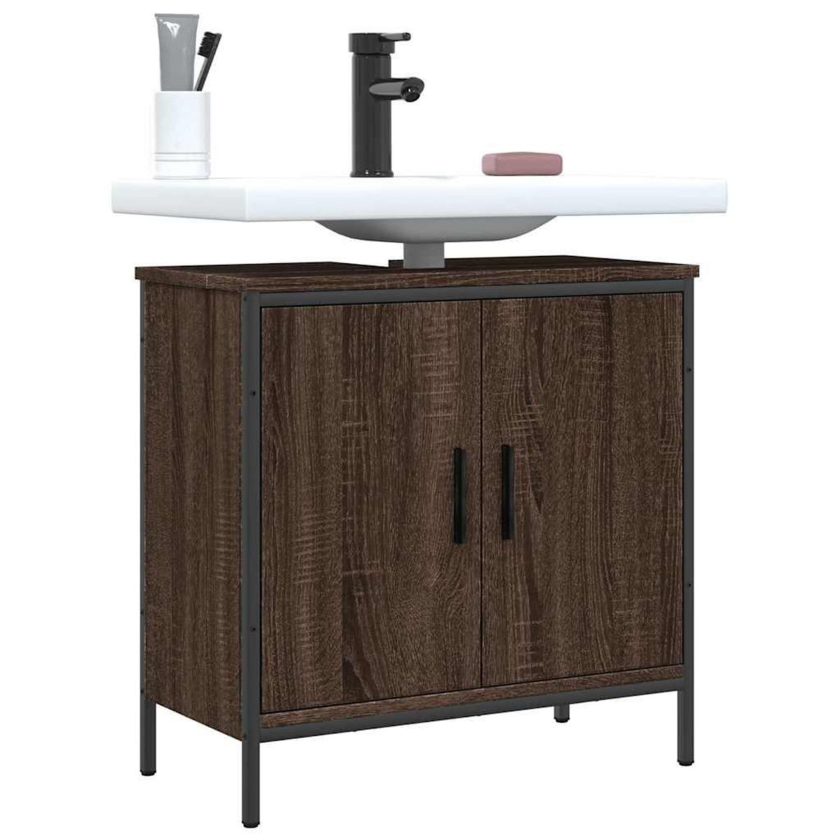 VIDAXL Armoire lavabo de salle de bain chene marron 60x30x60 cm