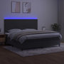 Voir la diapositive 4 : VIDAXL Sommier a lattes de lit avec matelas LED Gris fonce 200x200 cm
