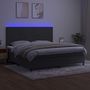 Voir la diapositive 4 : VIDAXL Sommier a lattes de lit avec matelas LED Gris fonce 200x200 cm