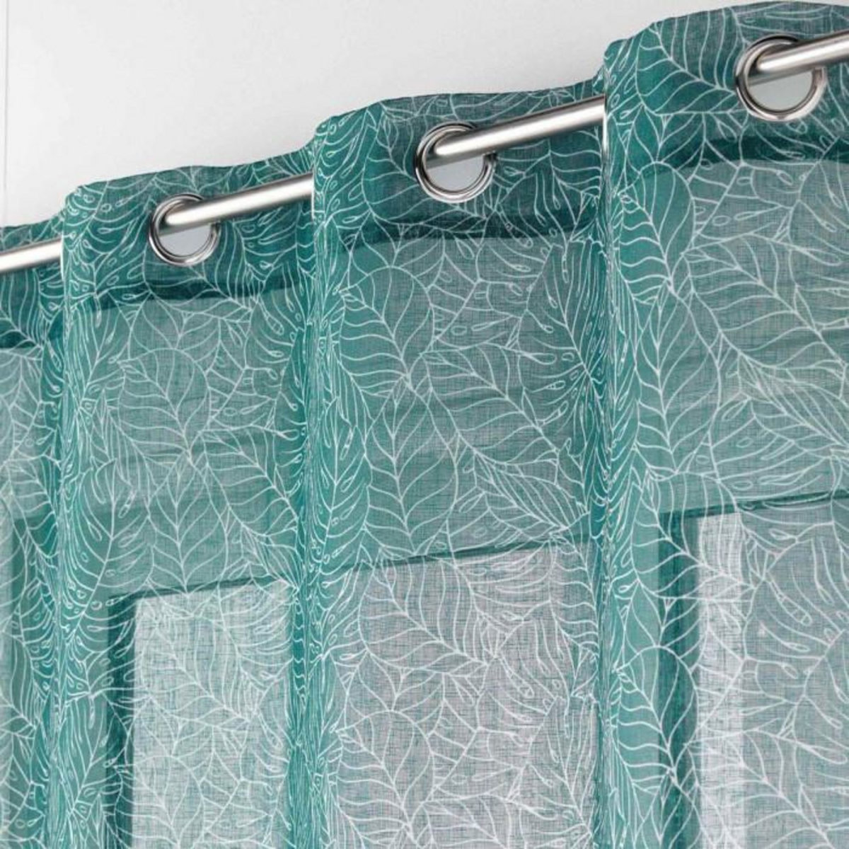 Paris Prix Rideau Voilage à Œillets Imprimé  Solea  140x240cm Bleu