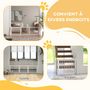 Voir la diapositive 4 : PAWHUT Barrière de sécurité chien 3 panneaux rétractable autoportante dim. 71-190L x 38,5l x 56H cm bois blanc