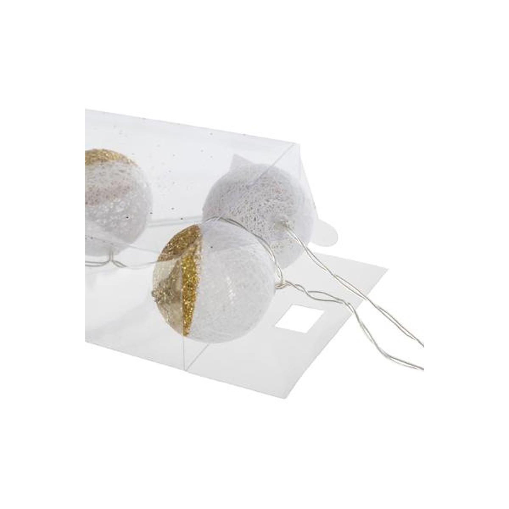 Voir la diapositive 2 : Atmosphera Kids Guirlande lumineuse  boule  178cm blanc & or