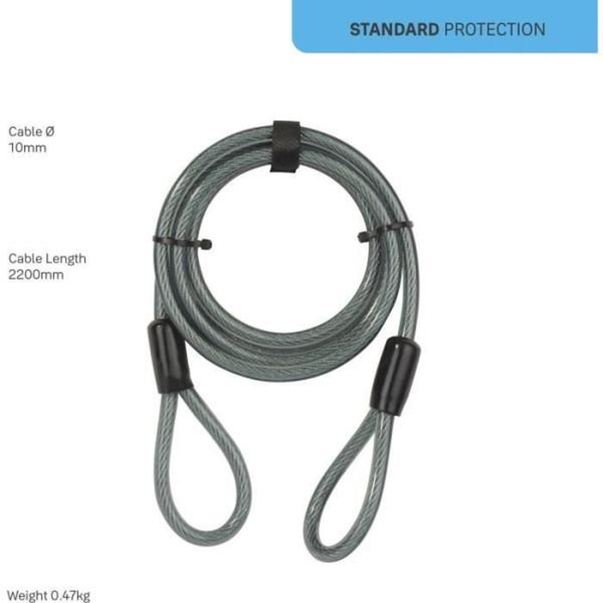 Voir la diapositive 4 : YALE Câble antivol - yale - yc1/10/220/1 - longueur 2,2m en spirale a 2 boucles en acier tressé pour vélo et vtt - noir et gris