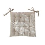 TOILINUX Galette de chaise en coton recyclée NATURA. Coloris disponibles : Beige, Blanc