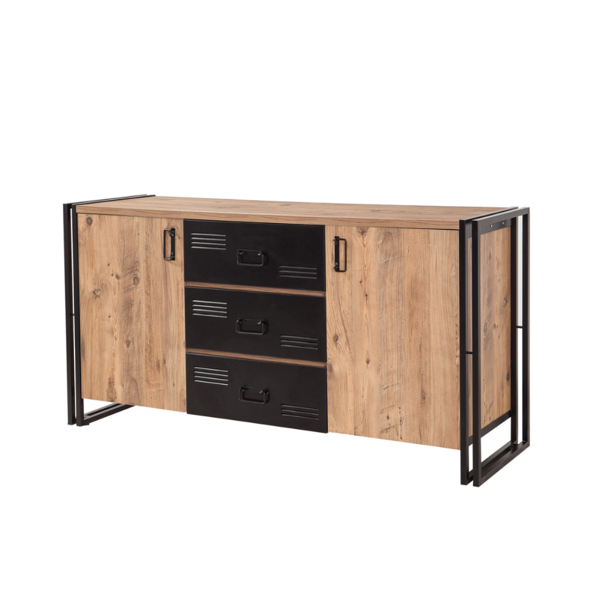 CONCEPT USINE Buffet industriel avec portes et tiroirs holen