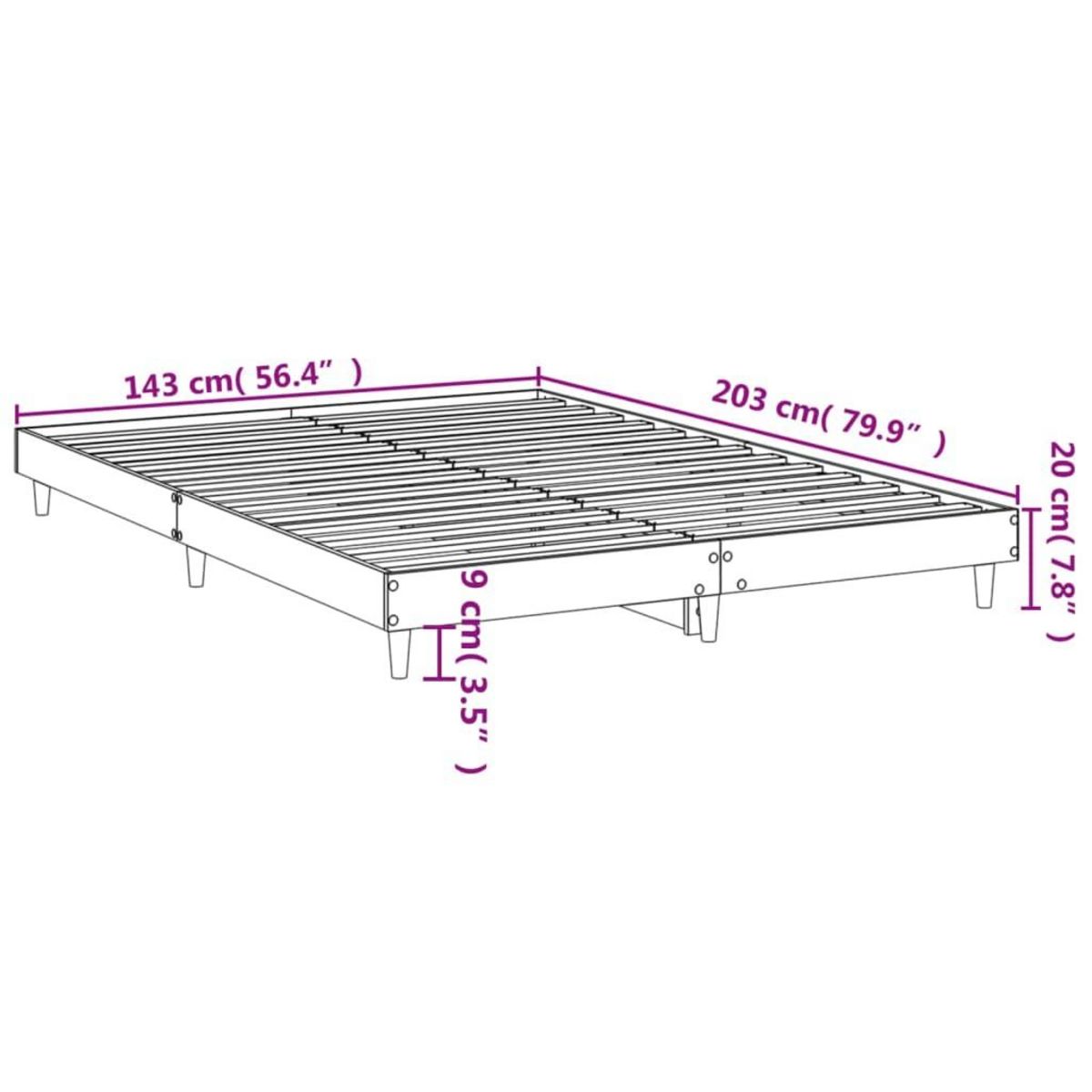 VIDAXL Cadre de lit sans matelas chene marron 140x200 cm