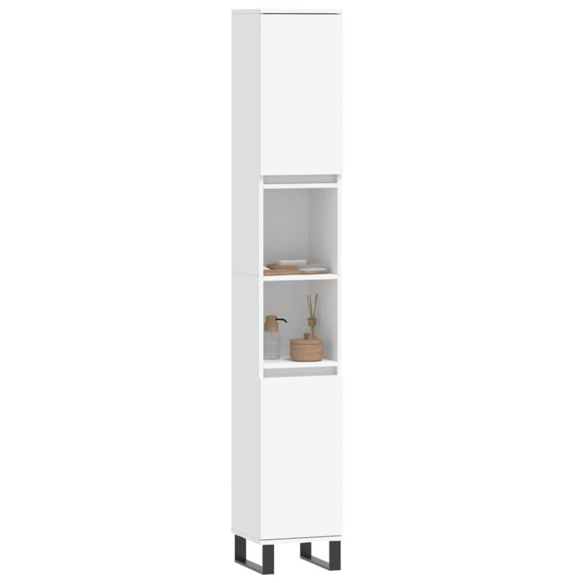 VIDAXL Armoire de salle de bain blanc 30x30x190 cm bois d'ingenierie