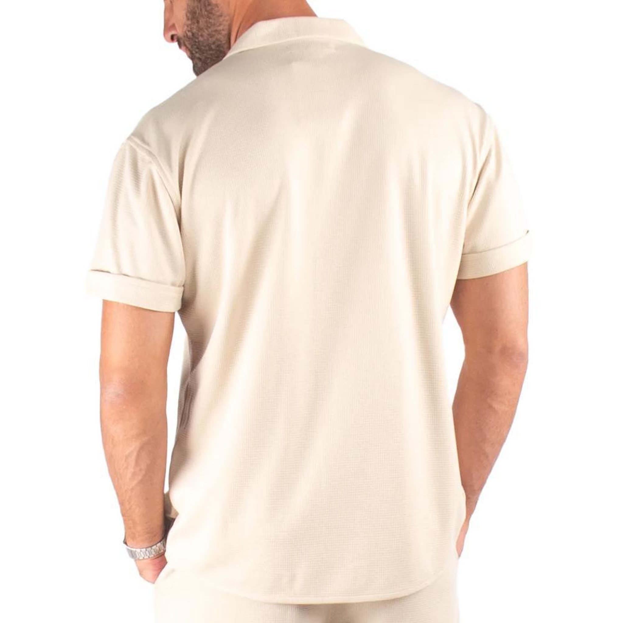 Voir la diapositive 2 : PANAME BROTHERS Chemise Manches Courtes Beige Homme Paname Brothers DOV