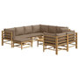 Voir la diapositive 3 : VIDAXL Salon de jardin 10 pcs avec coussins taupe bambou