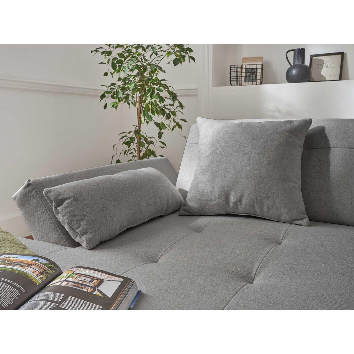 LISA DESIGN Vermont - canapé panoramique d'angle droit - 7 places - convertible - en tissu