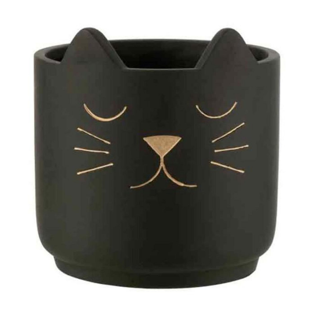 Paris Prix Cache-Pot en Céramique  Chat  20cm Noir & Or