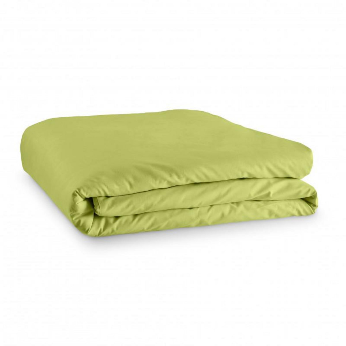 UNIVERS DECOR Housse de couette 140 x 200 unie anis 100% Coton / 57 Fils/cm²