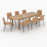 MAISON PAVANE Table et chaises de jardin 8 personnes en bois et résine-Sirivara