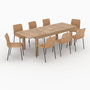 Voir la diapositive 1 : MAISON PAVANE Table et chaises de jardin 8 personnes en bois et résine-Sirivara
