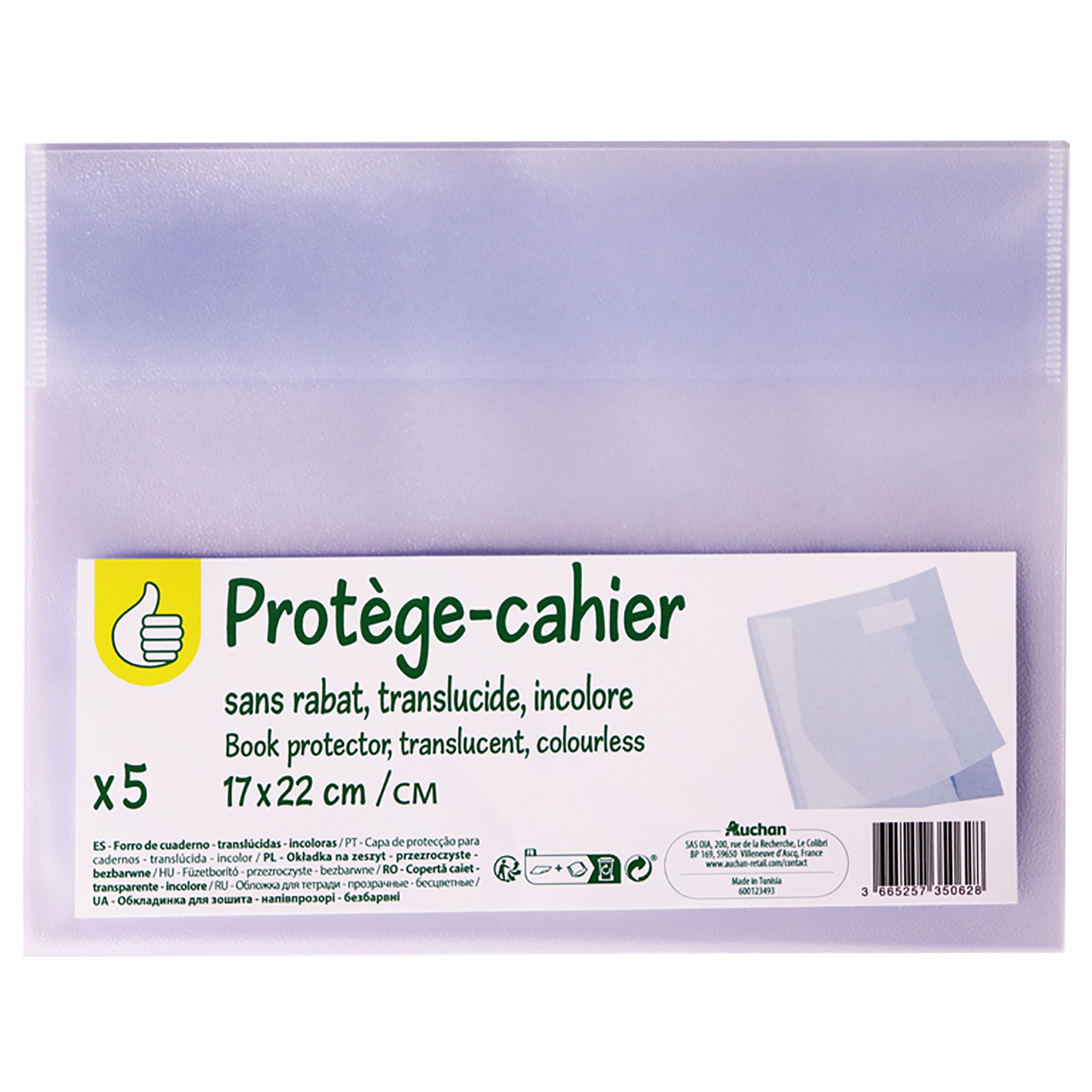 Lot De 9 Protège-cahiers A4 Transparents Viquel - Avec Rabats Marque-pages Et étiquettes (couleurs Assorties) - 9