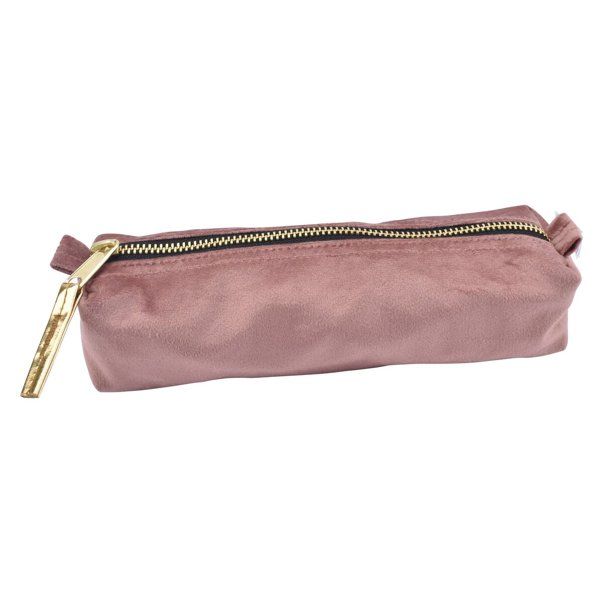 AUCHAN Trousse scolaire rectangulaire velours polyuréthane rose