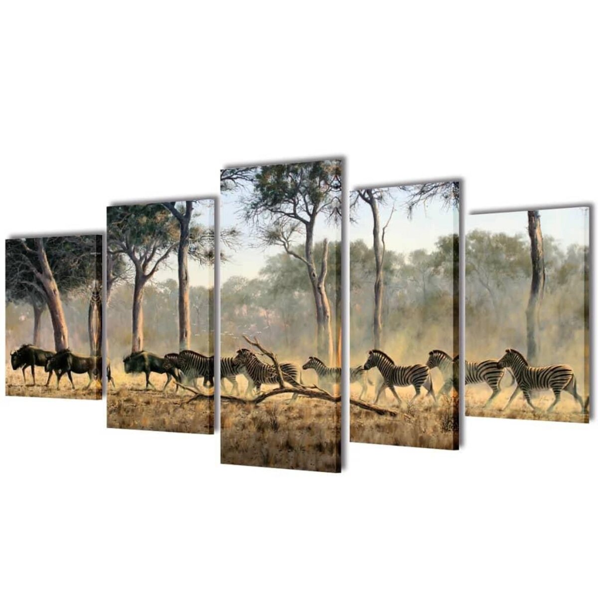 VIDAXL Set de toiles murales imprimees Zebres 100 x 50 cm